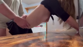 Teen Babysitter Sneak Fuck in Pantry