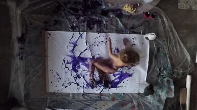 Hot Stripper FULLY NUDE painting with HIGH HEELS- an amazing work of art!