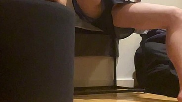 Straight Roommate Caught Free-balling and Flashing His Smooth Balls - bulge in shorts