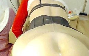 Teen tranny riding a huge vibrator intensely