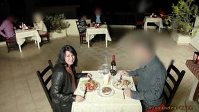 Public restaurant fuckfest with 3 MILFs