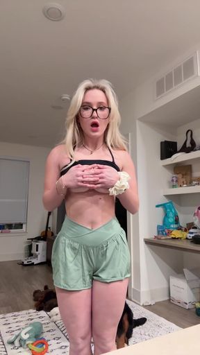 Female Onlyfans Model in Living Room