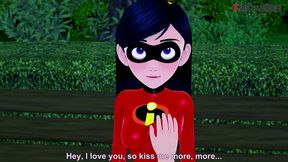 violet parr in the park - the incredibles - premium