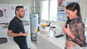 sofie marie fucks neighbor in the laundry room
