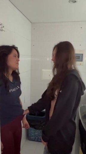 Captivating moment from "My girlfriend discovers me being unfaithful in a hot call while we have her cousin in the guest room"