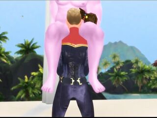 Captain Marvel fucked by Thanos