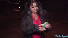 Busty Tattooed Asian Seduced in Public for Sloppy Blowjob Cumshot