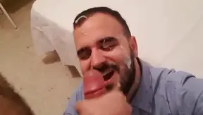 Boss Blasts Load Across Subs Face – Hot Office Gay Cream Pie – AmateurGayXXX