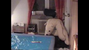 Wank Masturbation with a Wooden Dildo