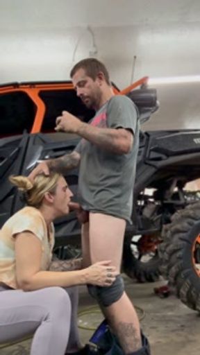 Wife came by shop to finish paying for her sxs repairs and emptied husbands dick