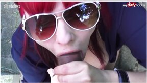 ”Amateur German sexy girl sucking prick outdoors”