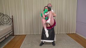 The Cheerleader Meets The Munch Monster - Feet-First version