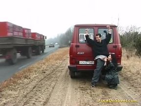 real fuck on big public street