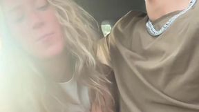 Coworker gets filled with cum in the car