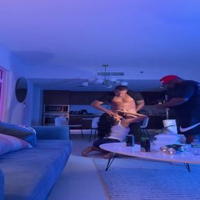 Paying Her Boyfriends Debt with Her Throat!