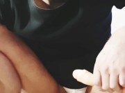 cheating bi cowboy takes suck and fuck test ride on new dildo, training for BBC - POV
