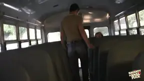 Sad girl finds comfort in bus driver's big cock