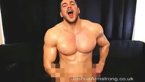 Horny muscular shaved abs