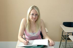 Piper Parker fucking in the classroom with her glasses