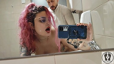 FUCKING AT PUBLIC TOILET STANDING DOGGY FUCK FACIAL CUMSHOT