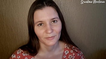 Sweet Russian GF sucks cock with hazel eyes and ponytail