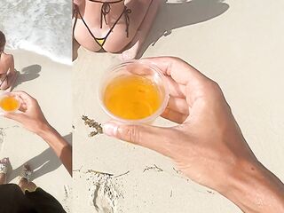 Outdoor Orgasm Fest: Public Beach Fuck and Piddle Play