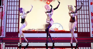 [MMD] 極楽浄土 GokurakuJodo Hot Naked Dance KDA Ahri Kaisa Seraphine