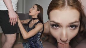 Drooling Goth Teen Tries Rough Deepthroat - Tiktok Life