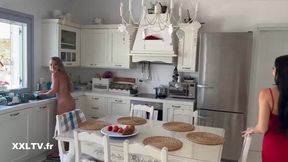 Two busty surprises get a facial and doggystyle