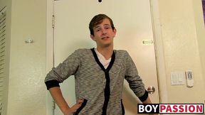 Twinks suck cocks beforeJasper gets big dark dick in his ass