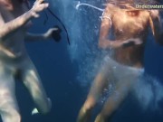 Naked girls on Tenerife having fun in the water