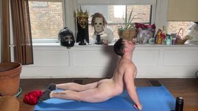 Muscle Twink Stretches Naked Fisting His Hairy Hole