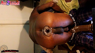 DJ Buttpussy - black gay does buttplug batty fuck ( Monster Cock )