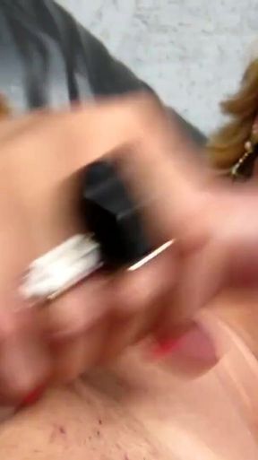 Hot mature blonde t-girl has big dick
