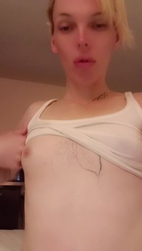 Cute Blonde T Girl All Alone