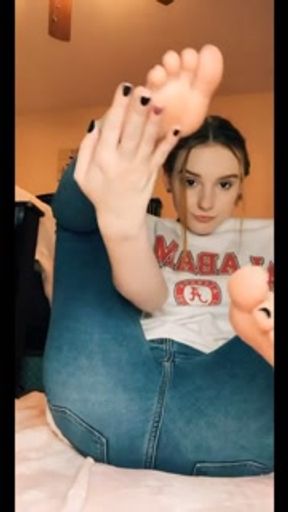 watch me show off my after work stinky feet