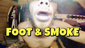 Foot fetish and smoke in yellow underwear