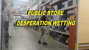 Public Desperation Wetting in a big store