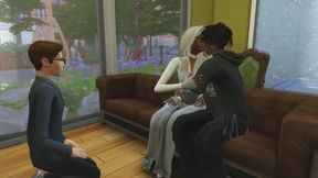 BLACK INFLUENCER – In sissy mode, he kneels and watches in silence