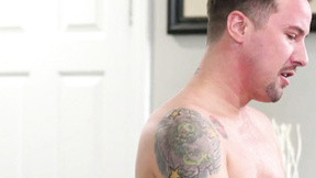 Hot wife massaging me with oily tits