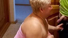The courier fucks me doggy style in the pussy after fucking in the mouth and cums in it