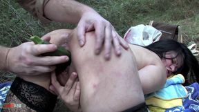 bigtits milf having dp with dick and vegetable