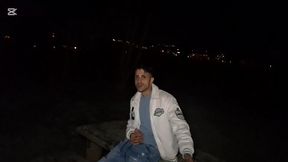 they catch me masturbating at a viewpoint. the galician girl turns around and takes my big cock.