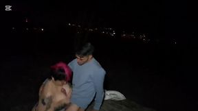 they catch me masturbating at a viewpoint. the galician girl turns around and takes my big cock.