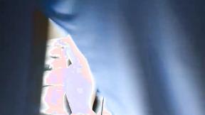 ”Hot blonde whore strips & teases”