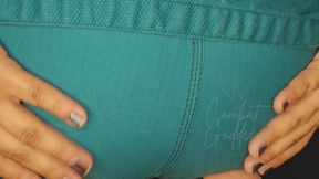 Closeup of mouthguard in Gi with jumping and sole closeup