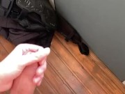 Jerking off monster cock at the balcony