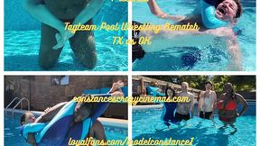 Pool Wrestling Rematch TX Peyton and Jack vs OK Sasha and Gene