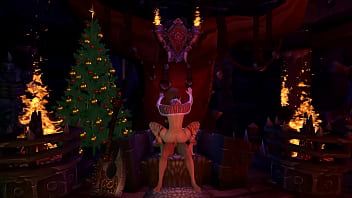 Sex Elf Girl Rides Santa&#039_s Candy Cane