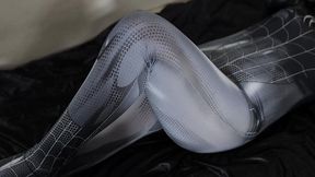 sexy indo girl cosplays spiderman and then masturbates with a bottle